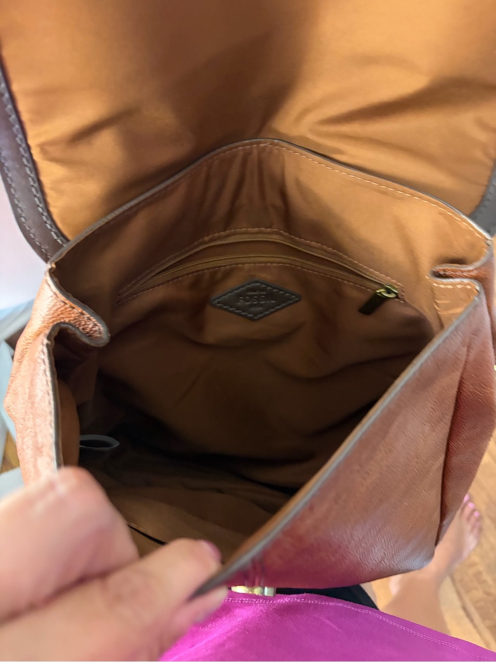 Fossil Claire Chestnut Brown Leather Backpack - Picture 6 of 11